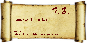 Tomecz Bianka névjegykártya